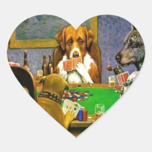 Sticker Cœur Destin d'humour de cartes de tisonnier d'animaux