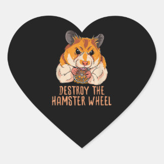 Sticker Cœur Détruire la roue du hamster