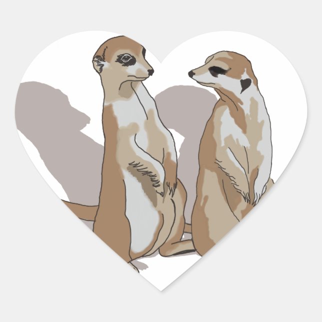 Sticker Cœur deux génies avec des ombres (Devant)