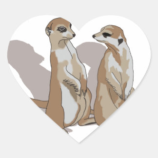 Sticker Cœur deux génies avec des ombres