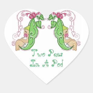 Sticker Cœur Deux Pois Dans Un Pois
