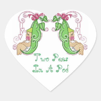 Sticker Cœur Deux Pois Dans Un Pois