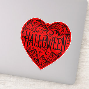 Sticker Cœur d'Halloween, Forme de cœur rouge, Vacances