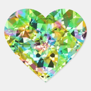 Sticker Cœur Diamants colorés Parties scintillant 2