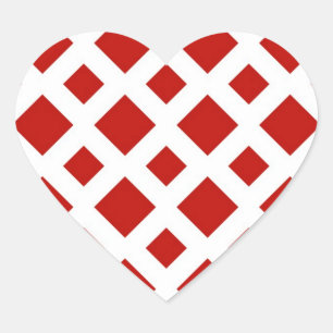 Sticker Cœur Diamants rouges sur le blanc