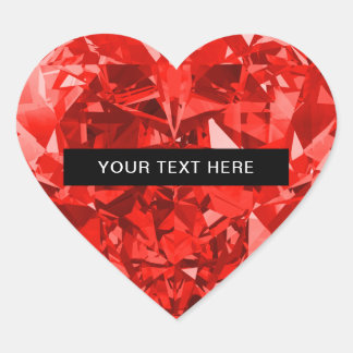 Sticker Cœur Diamond Ruby Heart Personalized