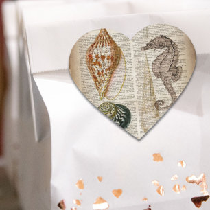 Sticker Cœur dictionnaire imprimé pays français coquillage vint