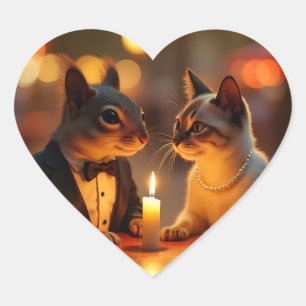 Sticker Cœur Dîner romantique