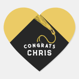 Sticker Cœur Diplôme 2025 Or