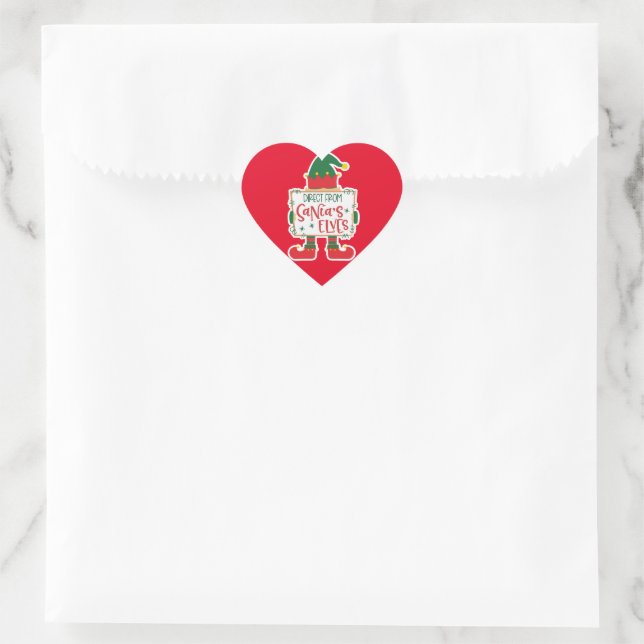 Sticker Cœur Directement De Père Noël Elfs (Sac)
