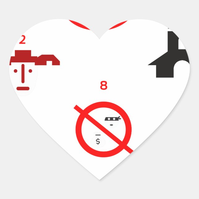 Sticker Cœur dix commandements modernes (Devant)