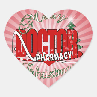 STICKER CŒUR DOCTEUR DE PHARMACIE DE NOËL