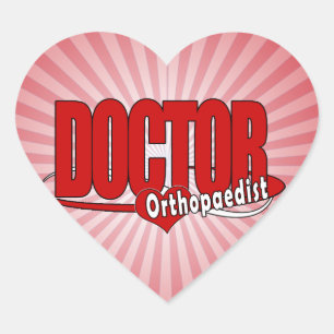 STICKER CŒUR DOCTEUR ROUGE DE LOGO D'ORTHOPÉDISTE GRAND