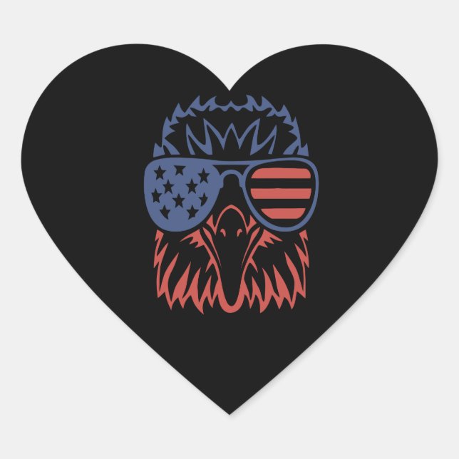 Sticker Cœur Don de l'aigle amoureux| Indépendance de l'aigle a (Devant)
