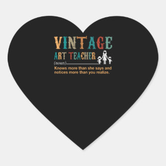 Sticker Cœur Don de l'enseignant | Professeur d'art Vintage