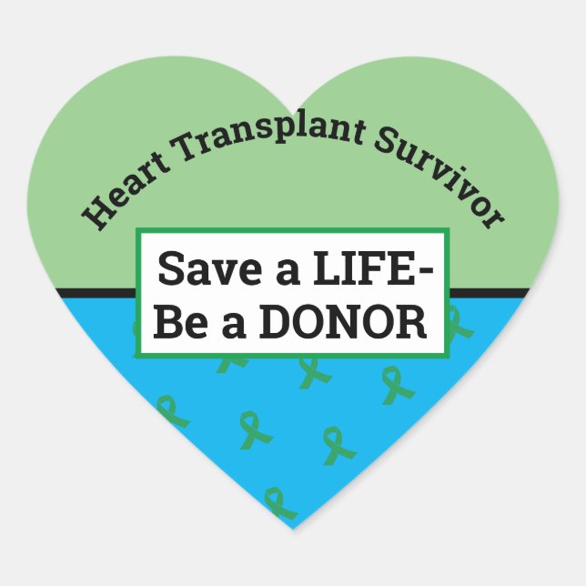 Sticker Cœur Don d'organe de transplantation personnalisable (Devant)
