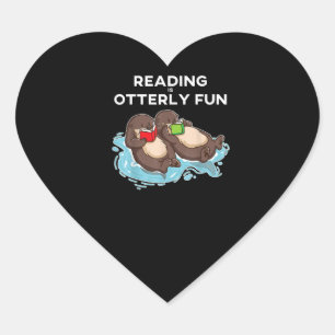 Sticker Cœur Don Otter  Vêtement de lecture du livre Sea Otter