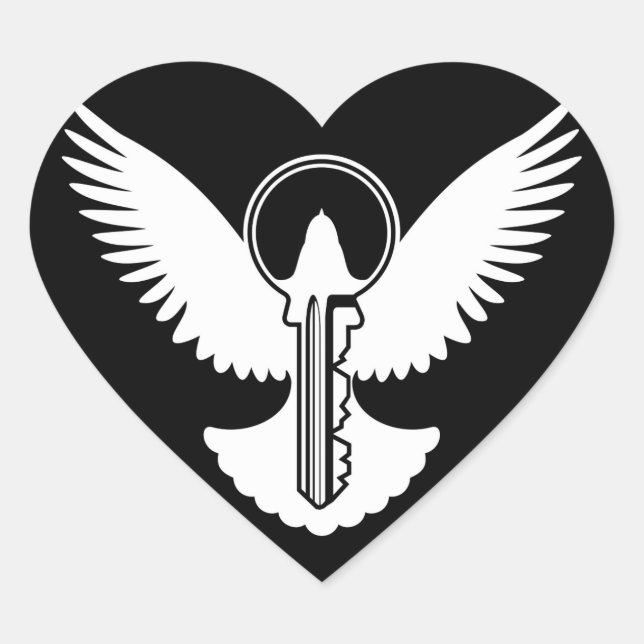 Sticker Cœur Dove avec clé (Devant)