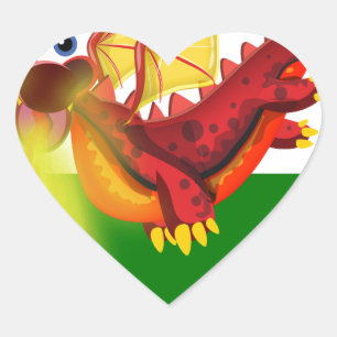 Sticker Cœur dragon gallois