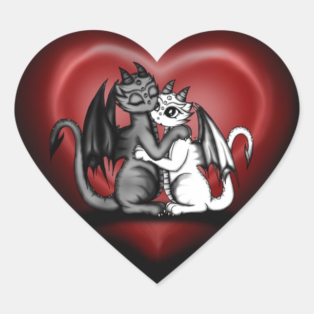 Sticker Cœur Dragon Lovepair (Devant)