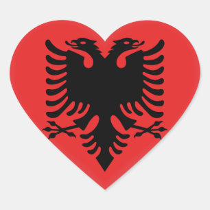 Sticker Cœur Drapeau albanais