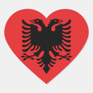 Sticker Cœur Drapeau Albanie