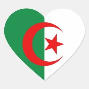 Sticker Cœur drapeau algérien
