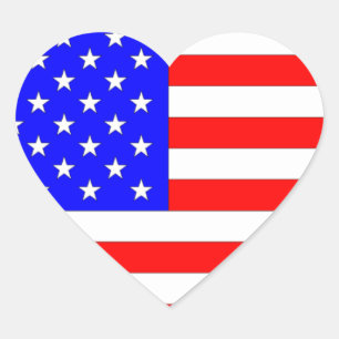 STICKER CŒUR DRAPEAU AMÉRICAIN