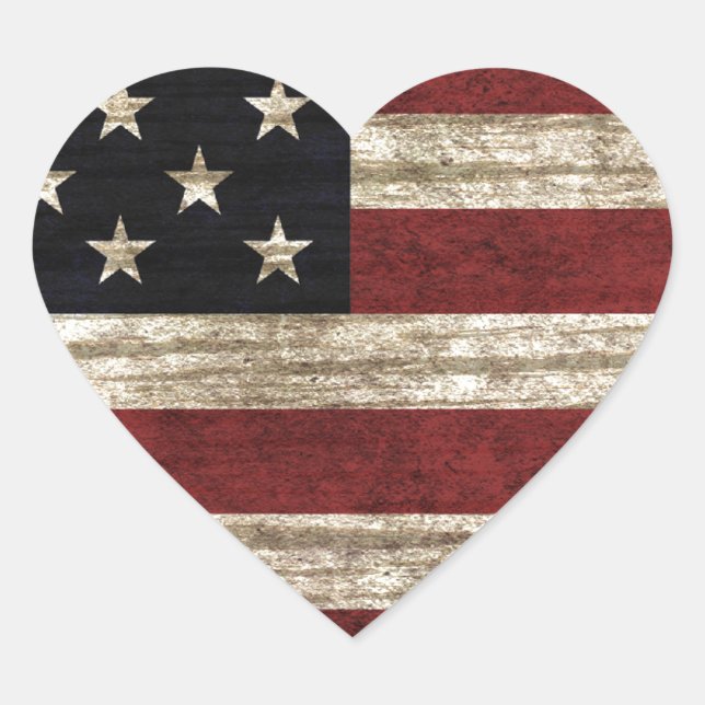 Sticker Cœur Drapeau américain (Devant)