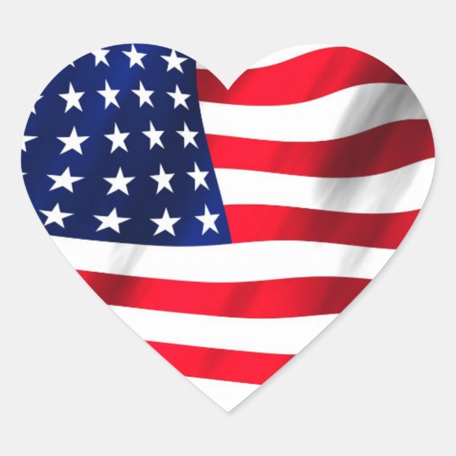 Sticker Cœur Drapeau américain Drapeau 4 Juillet Parti (Devant)