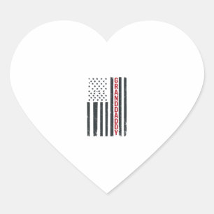 Sticker Cœur Drapeau américain Granddaddy Design patriotique vi