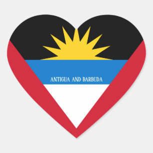 Sticker Cœur Drapeau Antigua-et-Barbuda Splendid Patriotic