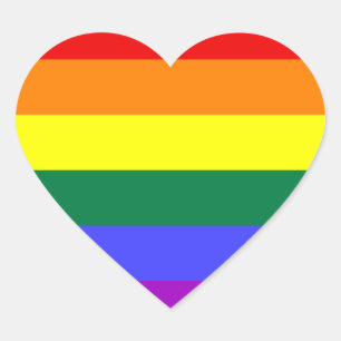 Sticker Cœur Drapeau arc-en-ciel LGBT Pride