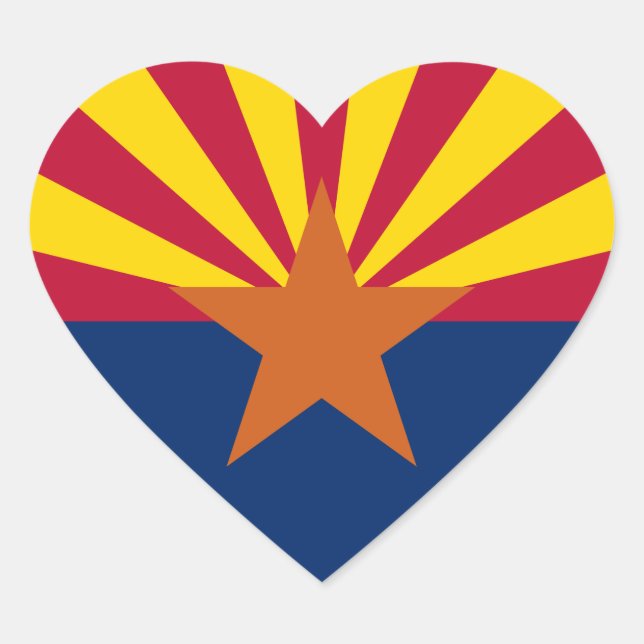 Sticker Coeur Drapeau Arizona (Devant)
