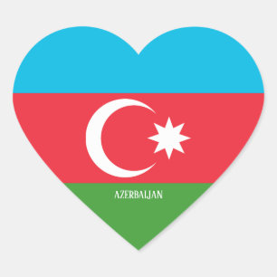 Sticker Cœur Drapeau Azerbaïdjan Splendide patriotique