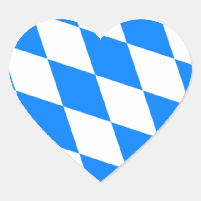 Sticker Cœur Drapeau bavarois - Flagge Bayerische (Devant)