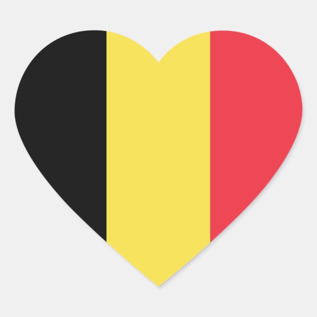 Sticker Cœur Drapeau Belgique (Devant)