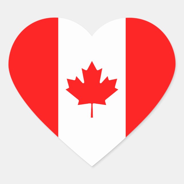 Sticker Cœur Drapeau cardiaque canadien (Devant)