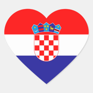 Sticker Cœur Drapeau cardiaque croate/croate