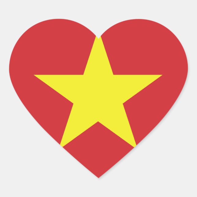 Sticker Cœur Drapeau cardiaque du Vietnam (Devant)