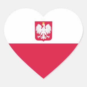 Sticker Cœur Drapeau Coeur polonais/polonais