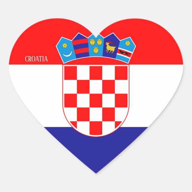 Sticker Cœur Drapeau Croatie Splendide patriotique (Devant)