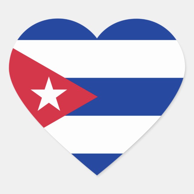 Sticker Cœur Drapeau Cuba Splendide patriotique (Devant)
