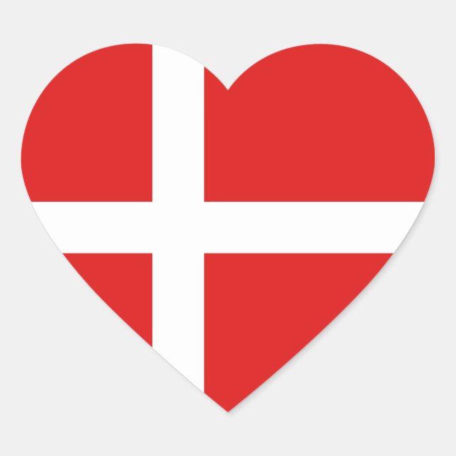 Sticker Coeur Drapeau Danemark (Devant)