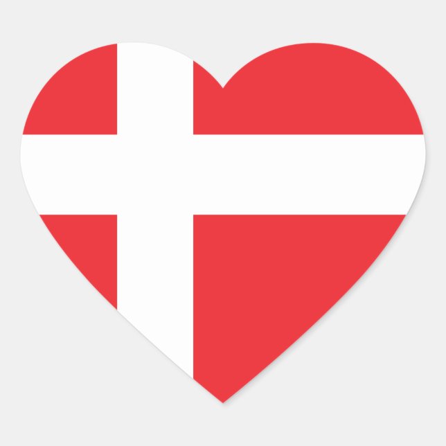 STICKER CŒUR DRAPEAU DANEMARK (Devant)