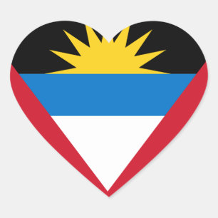 Sticker Cœur Drapeau d'Antigua-et-Barbuda