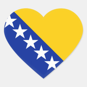 Sticker Cœur Drapeau de Bosnie-Herzégovine