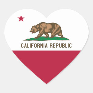 Sticker Cœur Drapeau de Californie