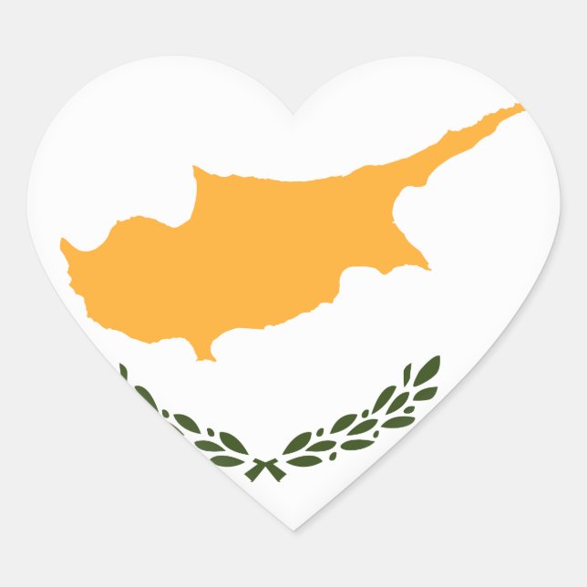 Sticker Cœur Drapeau de Chypre (Devant)