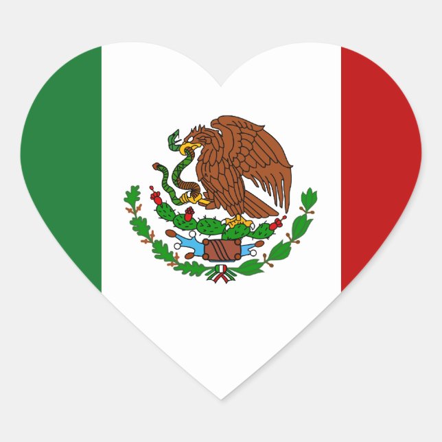 Sticker Cœur Drapeau de Cinco de Mayo au Mexique (Devant)
